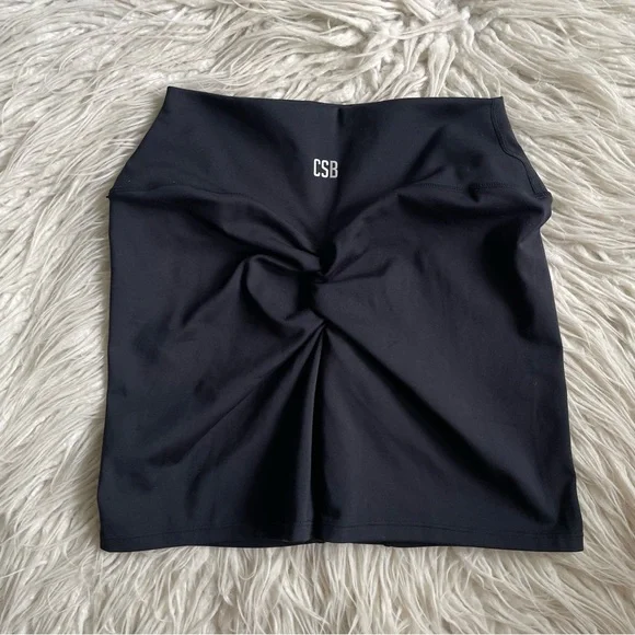 CSB Crop Shop Boutique Serenity 6” Scrunch Black Athletic Shorts EUC Size M - Picture 5 of 8